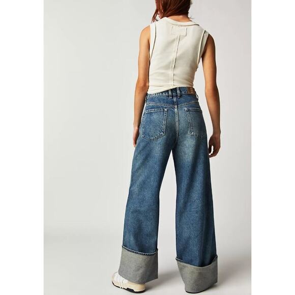 Free People Final Countdown Cuffed Mid-Rise Denim - Picture 2 of 4